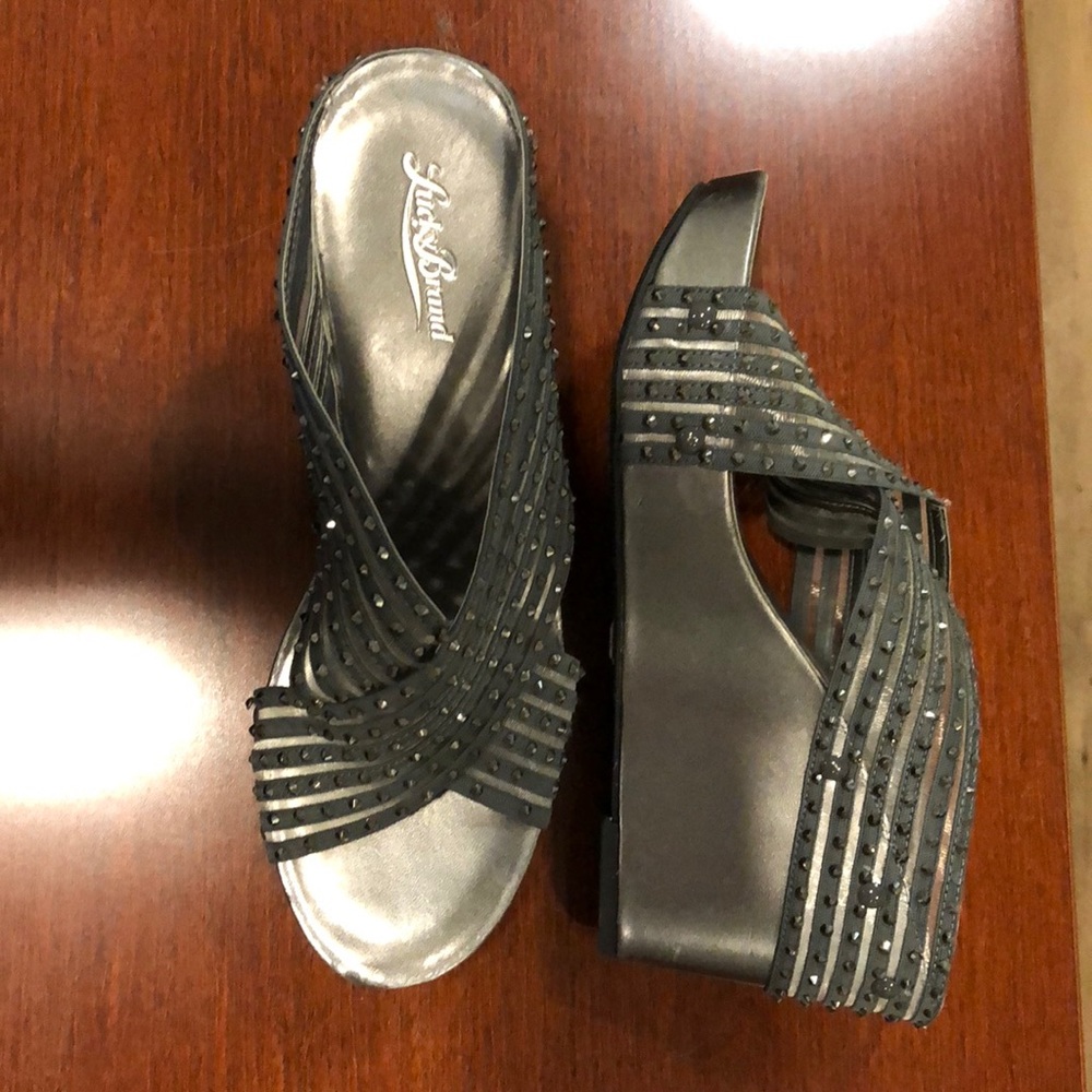 Lucky Brand mesh wedges